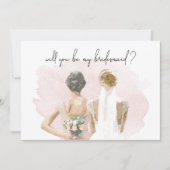 Bent u mijn bruidsmeisje met roze Waterverf? (Voorkant)