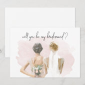 Bent u mijn bruidsmeisje met roze Waterverf? (Voorkant / Achterkant)