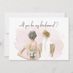 Bent u mijn bruidsmeisje met roze Waterverf?