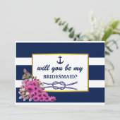 Bent u mijn bruidsmeisje? Nautisch Kaart (Staand voorkant)