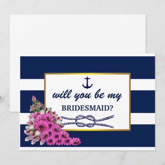 Bent u mijn bruidsmeisje? Nautisch Kaart (Voorkant / Achterkant)