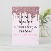 Bent u mijn bruidsmeisje? Roos Gold Dripping Invi Kaart (Staand voorkant)