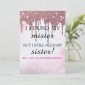 Bent u mijn bruidsmeisje? Roos Gold Dripping Invi Kaart (Staand voorkant)