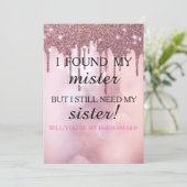 Bent u mijn bruidsmeisje? Roos Gold Dripping Invi Kaart (Staand voorkant)