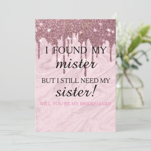 Bent u mijn bruidsmeisje? Roos Gold Driving Kaart (Staand voorkant)