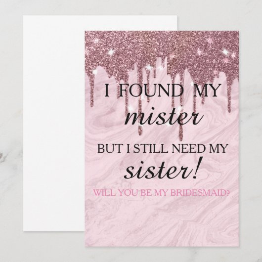 Bent u mijn bruidsmeisje? Roos Gold Driving Kaart (Voorkant / Achterkant)