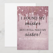 Bent u mijn bruidsmeisje? Roos Gold Driving Kaart (Voorkant / Achterkant)