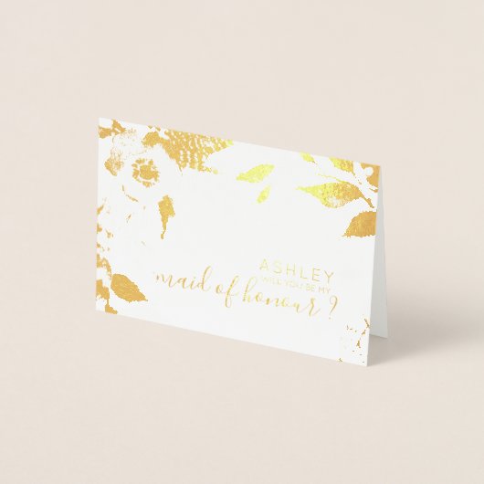 Bent u mijn bruidsmeisje, speciaal gepersonaliseer folie kaarten (Voorkant)