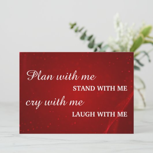 Bent u mijn bruidsmeisje? Uitnodiging (Staand voorkant)