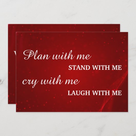 Bent u mijn bruidsmeisje? Uitnodiging (Voorkant / Achterkant)