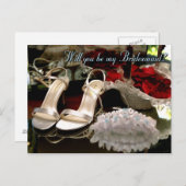 Bent u mijn bruidsmeisje? uitnodiging briefkaart (Voorkant / Achterkant)