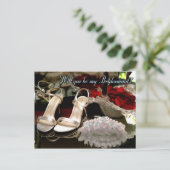 Bent u mijn bruidsmeisje? uitnodiging briefkaart (Staand voorkant)