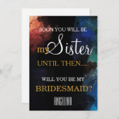 Bent u mijn bruidsmeisje? Waterverf Kaart (Voorkant / Achterkant)
