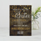 Bent u mijn bruidsmeisje? Wooden Background Invit Kaart (Staand voorkant)