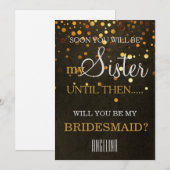 Bent u mijn bruidsmeisje? Wooden Background Invit Kaart (Voorkant / Achterkant)