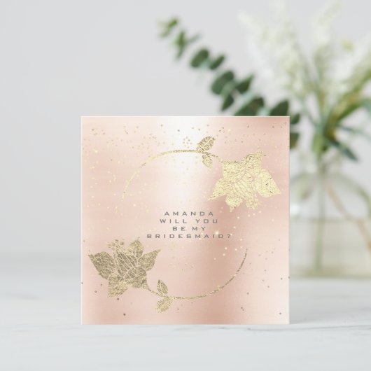 Bent u mijn bruidsroze witte Confetti goud? Kaart (Staand voorkant)