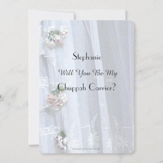 Bent u mijn Chuppah Carrier Lace uitgenodigd? Kaart (Voorkant)