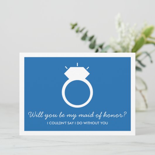 Bent u mijn dienstmeisje? Blue Ring Kaart (Staand voorkant)