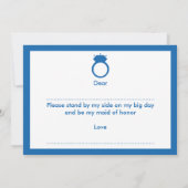 Bent u mijn dienstmeisje? Blue Ring Kaart (Achterkant)