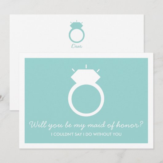 Bent u mijn dienstmeisje? Blue Ring Kaart (Voorkant / Achterkant)