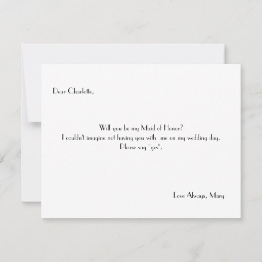 Bent u mijn dienstmeisje? | Bridesmaid Kaart (Achterkant)