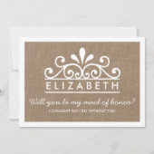 Bent u mijn dienstmeisje? Burlap Tiara Kaart (Voorkant)