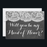 Bent u mijn dienstmeisje? Chalkboard en kant Kaart<br><div class="desc">Bent u mijn dienstmeisje? Chalkboard en Kaarten met witte kant</div>