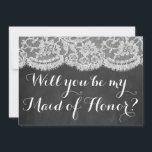 Bent u mijn dienstmeisje? Chalkboard en kant Kaart<br><div class="desc">Bent u mijn dienstmeisje? Chalkboard en Kaarten met witte kant</div>