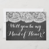 Bent u mijn dienstmeisje? Chalkboard en kant Kaart (Voorkant)