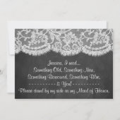 Bent u mijn dienstmeisje? Chalkboard en kant Kaart (Achterkant)