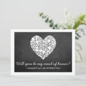 Bent u mijn dienstmeisje? Chalkboard Heart Kaart (Staand voorkant)