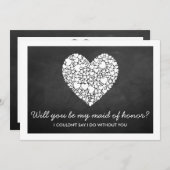 Bent u mijn dienstmeisje? Chalkboard Heart Kaart (Voorkant / Achterkant)