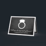 Bent u mijn dienstmeisje? Chalkboard Ring Kaart<br><div class="desc">Bent u mijn dienstmeisje? Chalkboard Ring Kaart</div>