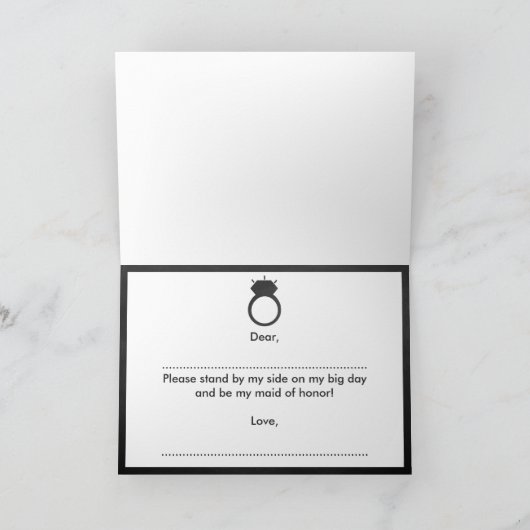 Bent u mijn dienstmeisje? Chalkboard Ring Kaart (Binnen)