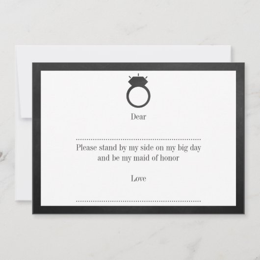 Bent u mijn dienstmeisje? Chalkboard Ring Kaart (Achterkant)