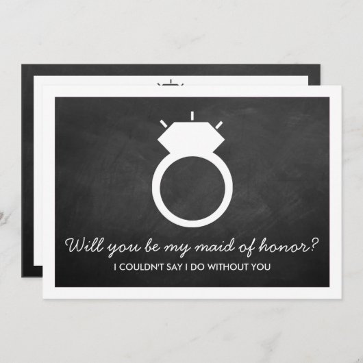 Bent u mijn dienstmeisje? Chalkboard Ring Kaart (Voorkant / Achterkant)