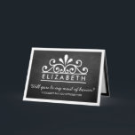 Bent u mijn dienstmeisje? Chalkboard Tiara<br><div class="desc">Bent u mijn dienstmeisje? Chalkboard Tiara Kaart</div>