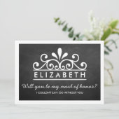 Bent u mijn dienstmeisje? Chalkboard Tiara Kaart (Staand voorkant)