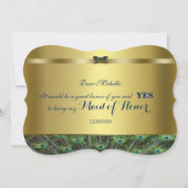 Bent u mijn dienstmeisje? Custom Gold Peacock Kaart (Achterkant)