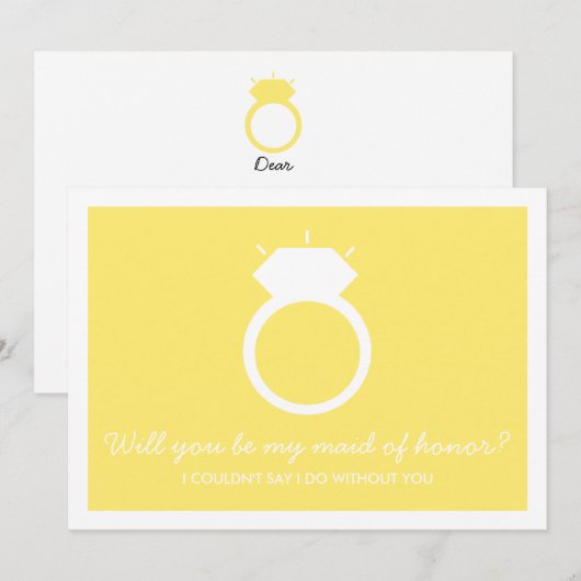 Bent u mijn dienstmeisje? Gele Ring Kaart (Voorkant / Achterkant)