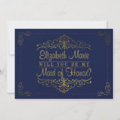 Bent u mijn dienstmeisje?  marine en goud kaart (Voorkant)