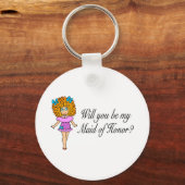 Bent u mijn dienstmeisje? Meisje Sleutelhanger (Voorkant)