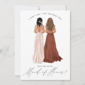 Bent u mijn dienstmeisje? Meisjes in Gowns Invit Kaart (Voorkant)