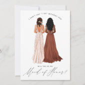 Bent u mijn dienstmeisje? Meisjes in Gowns Invit Kaart (Voorkant)