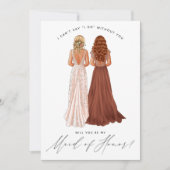 Bent u mijn dienstmeisje? Meisjes in Gowns Invit Kaart (Voorkant)