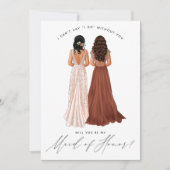 Bent u mijn dienstmeisje? Meisjes in Gowns Invit Kaart (Voorkant)