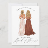 Bent u mijn dienstmeisje? Meisjes in Gowns Invit Kaart (Voorkant)