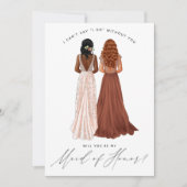 Bent u mijn dienstmeisje? Meisjes in Gowns Invit Kaart (Voorkant)