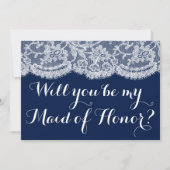 Bent u mijn dienstmeisje? Navy Blue en Lace Kaart (Voorkant)