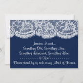 Bent u mijn dienstmeisje? Navy Blue en Lace Kaart (Achterkant)